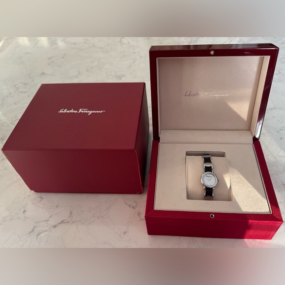 Salvatore Ferragamo Stainlesss Steel, Sapphire Crystal Leather Watch - Picture 2 of 5